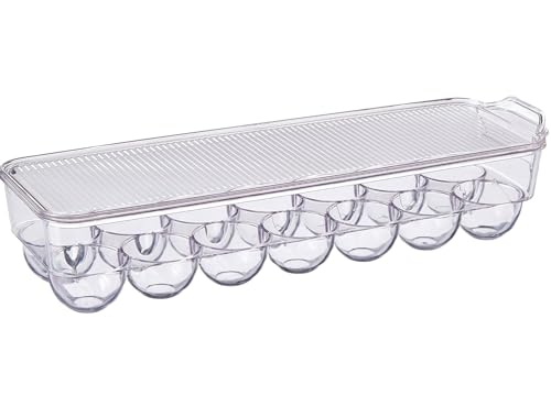 Dial Industries Fridge Egg Storage Holder, 14 Egg Container with Lid