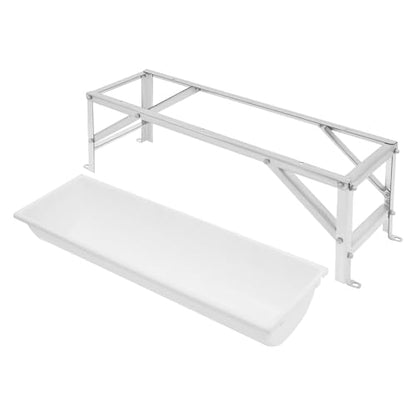 Livestock Feed Trough, 9.25Gal Long Large Capacity Feeder, Hay Feeder with Stand Goat Feeder for Farms, Yards, Sheep Barns