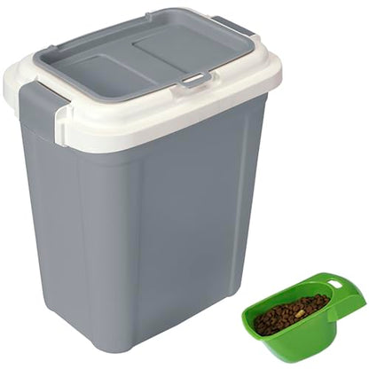 Ashfield & Harkness: Airtight Pet Food Storage Container - 23 Qt, Grey - Holds 20 lbs, Lightweight Bin & Measuring Scooper, Dogs-Cats-Animal Supplies - color: Grey, size: 20 lbs