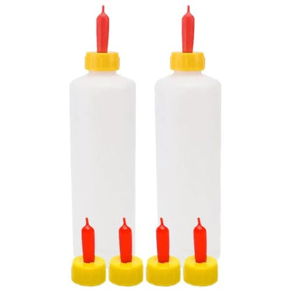 Levemolo 2sets Replaceable Lamb Nursing Bottles Milk Feeder for Newborn Lambs Goats Calves Easy to Clean and Use for Farm Livestock Feeding Supplies
