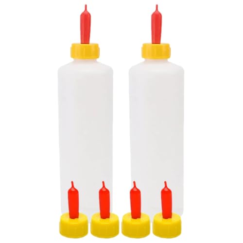 Levemolo 2sets Replaceable Lamb Nursing Bottles Milk Feeder for Newborn Lambs Goats Calves Easy to Clean and Use for Farm Livestock Feeding Supplies