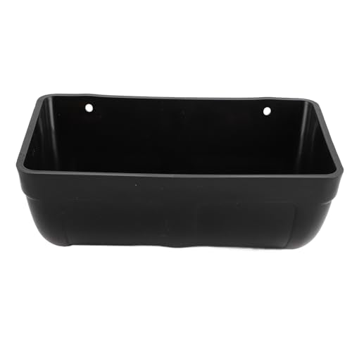 Chicken Feeder Large Capacity Livestock Feeder Container Heavy Duty Space Saving Hanging Fence Black Plastic with 2 Duck Clips