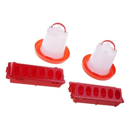 Spill Feed Set Poultry Trough Waterer for Small Scale Livestock Care Treat Feeding Tool Backyard Chicken Supplies Chicken Accessories Poultry Feeding - color: Style2