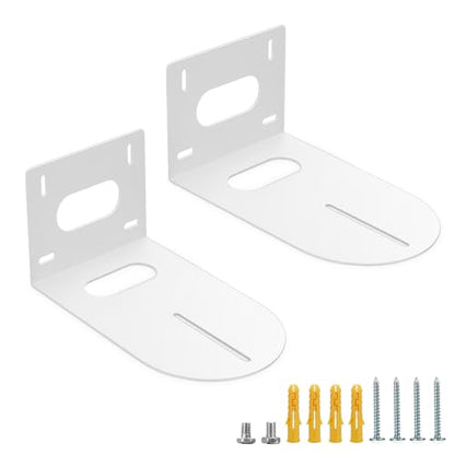 Sumnacon PTZ Camera Bracket 2 Pcs White Universal Wall Mount Camera Bracket Compatible with for Various PTZ Cameras Solid Metal Wall Mounting Bracket with Screws for Office, Church - color: White