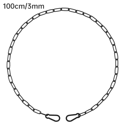Gate Chain Lock for Outdoor Fence,304 Stainless Steel Gate Chain 39" x 1/8" with Both-Ended M5 Carabiners,Chain Link Latch Lock for Wooden Fence Pet Cages (39" x 1/8", Piece, 1) - size: 39" x 1/8"