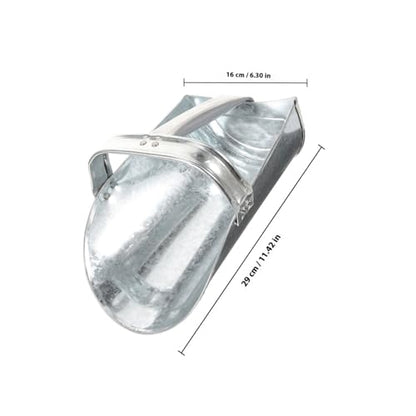 BESPORTBLE Large Stainless Steel Feeding Shovel for Livestock Sturdy Multi-use Feed Scoop Enclosed Handle for Farm Feeding and PET Fodder Distribution