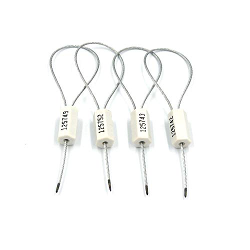 1000 pcs Numbered Security Cable Seals Pull-Tite Anti-Theft Trailer Tags Steel Wire Metal Cable Safety Padlock for Truck Container (White) - color: White, size: 1000 Pcs