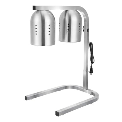 VEVOR Food Heat Lamp, 500W Bulbs, Commercial Food Warmer Light, Electric Stainless Steel French Fry Heating Lamp, Free-Standing, Catering Food Warming Equipment for Kitchen Buffet Restaurant, Silver