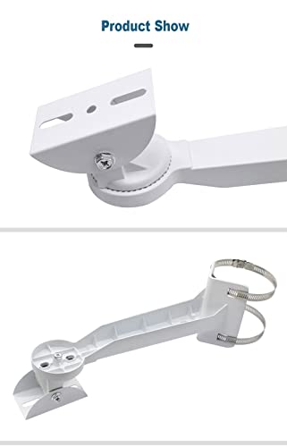 11.8'' (300mm) Heavy Duty CCTV Camera Mount Bracket - Weatherproof Pole/Wall/Corner Mount, Adjustable 90° Tilt for Bullet/PTZ/Dome IP Security Cameras