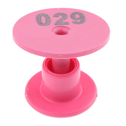 Baosity 100PCS Small Numbered Livestock Ear Tag for Pig, Pink