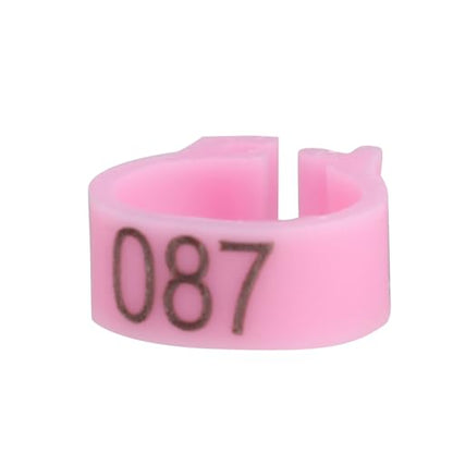 100PCS 8MM 001-100 Numbered Chicken Leg Bands, Clip on Leg Rings, Pigeon Identify Rings for Flock Management (Pink) - color: Pink