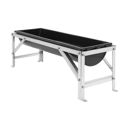 Livestock Feeding Trough, 9.25Gallon Capacity, 39" Livestock Water Trough, Heavy Duty Hay Feeder for Goats, Sheep, Horses, Cattle, Farm Animal Feeding (Black) - color: Black