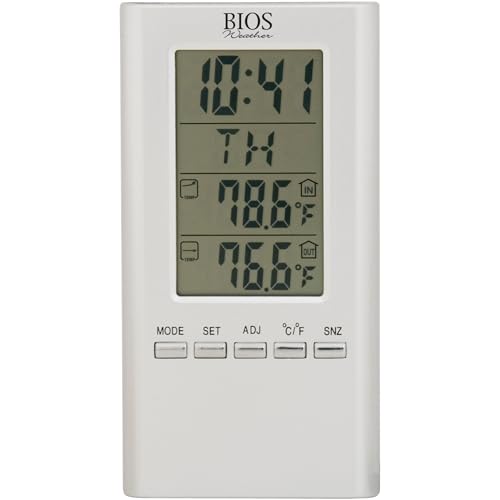Thermor Bios Indoor/Outdoor Wired Digital Thermometer (White, 4.25-Inch x 6.5-Inch x 0.5-Inch)