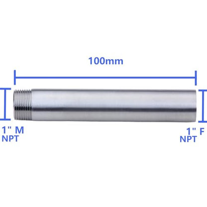CONSTELLAR 304 Stainless Steel Pipe Nipple - 1" NPT Male x 1" NPT Female Threaded Fitting, 4 Inch (100mm) Length 3mm Wall Thickness Heavy Duty Seamless Pipe Nipple for Water Gas Oil fluid (1 Pack) - size: 1" NPT Male x 1" NPT Female, style: 100mm (4 inch)