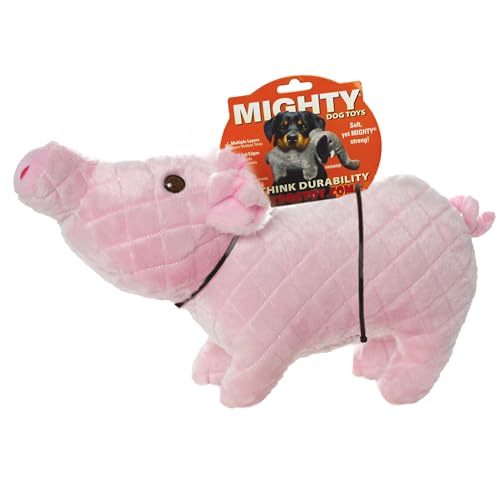 MIGHTY- Massive-Farm-Piglet-- Squeaker-Multiple Layers. Made Durable, Strong & Tough. Interactive Play Dog Toy (Tug, Toss & Fetch). Machine Washable & Floats. (Massive) | Multiple Layers & Reinforced Seams , Washable and Floats , Mighty® Construction - co