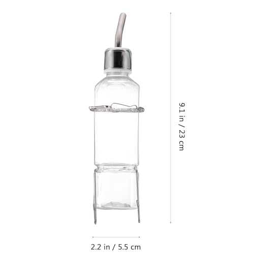 Mipcase Pet Water Feeder 2-Pack Hanging No-Drip Water Dispenser for Small Animals Leak-Proof Rabbit & Guinea Pig Drinking Bottles with Hooks and Springs 2.16X2.04X9.05 Inches - color: Transparent, size: 5.2X5.2X23CM