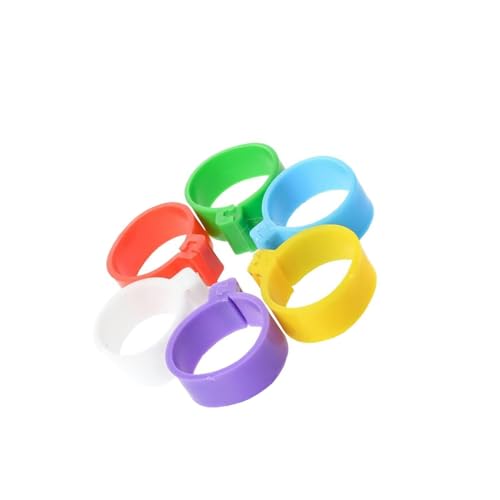 100 Pcs 16mm Coloured Plastic Chicken Leg Rings Poultry Foot Bands Chicken Identification Tags for Ducks Chicks