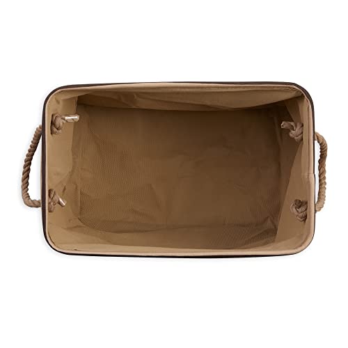 Bone Dry Pet Storage Collection Striped Paw Patch Bin, Medium Rectangle, Brown - color: Brown, size: Medium Rectangle