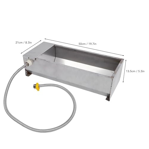 Automatic Water Trough, 19.69 x 8.27 Inch Stainless Steel Livestock Drinking Bowl, Large Capacity Self Filling Feeder for Chickens Ducks Cows Sheep