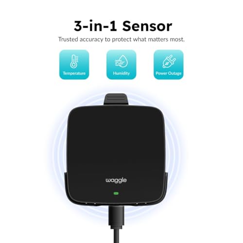 Waggle 4G Cellular Temperature & Humidity Monitor – Real-Time App, Email & SMS Alerts, LCD Display, Rechargeable Battery, RV/Camper/Van/Car Monitoring – Subscription Required
