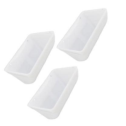 Hanging Poultry Feeder, Large Capacity Space Saving Plastic Hanging Chicken Feeder Trough with Minimized Feed Waste, for Farm Coop Yard Indoor Outdoor Use (White) - color: White