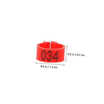 100pcs Pigeon Foot Rings Durable Leg Bands for Racing Pigeons Parakeets and Other Birds Bright Colors for Easy Identification - color: Red