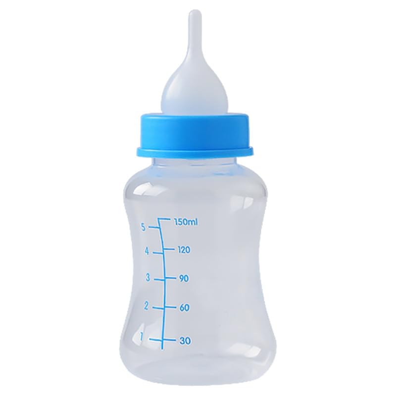 Pet Milk Feeding Bottle Portable Multi-Nipple Water Mug, Model: Large Blue - size: 150ml
