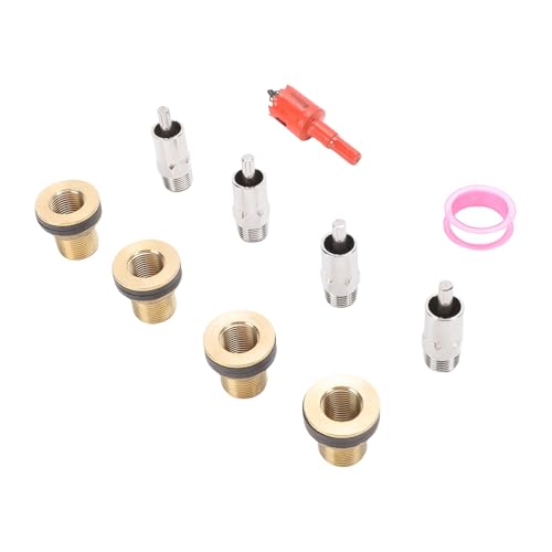 Pssopp Nipple Waterer Kit, Stainless Steel Automatic Waterer with Hole Cutter, Water Efficient Livestock Hydration for Swine Sheep Goat Poultry (Style 1)