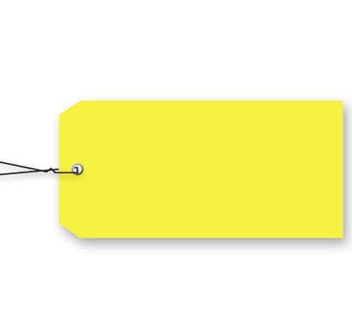 Blank Vinyl Tags - # 5 Size with Wire (Yellow) - color: Yellow