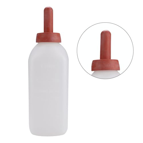 CHICIRIS 2L Durable Calf Nursing Bottle with Rubber Nipple for Easy Feeding, for Weaning Calves, Plastic