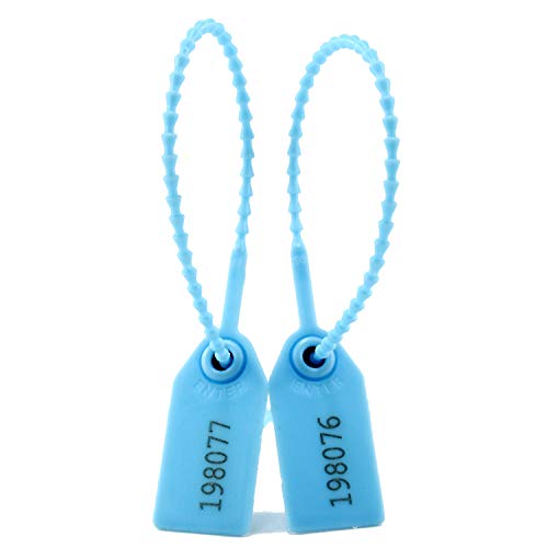 1000 Numbered Zip Ties, Plastic Fire Extinguisher Seals Tamper Proof Security Tags Self-Locking Pull Tite Labels 250mm (Light Blue) - color: Light Blue, size: 1000