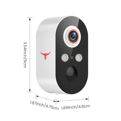 1080P Wireless Security Camera Outdoor, Battery Powered, AI Human Detection, Color Night Vision, 2-Way Audio, IP65 Waterproof, 2.4G Wi-Fi, Cloud Storage (2 Spotlights)