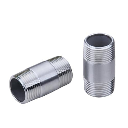 CONSTELLAR 304 Stainless Steel Pipe Nipple - 1" NPT Male x 1" NPT Male Threaded Fitting, 2 Inch (50mm) Length 3mm Wall Thickness Heavy Duty Seamless Pipe Nipple for Water Gas Oil fluid (1 Pack) - size: 1" NPT Male x 1" NPT Male, style: 50mm (2 inch)
