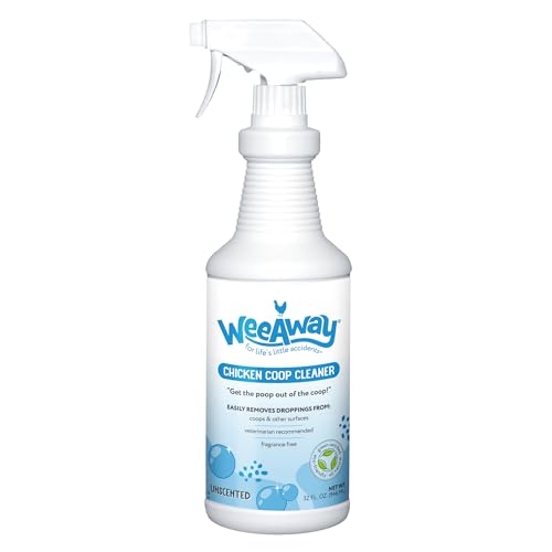 Wee Away Coop Refresher & Droppings Remover for Chickens, Enzyme Cleaner for Bird Poop, Odor Eliminator for Outdoor Chicken Coops, Unscented, 32oz - size: 32 Fl Oz (Pack of 1)