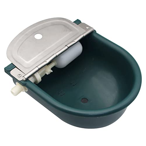 Automatic Water Bowl Plastic Livestock Waterer for Horse Cattle Goat Sheep Dog,Farm Grade Sheep Water Trough Bowl (with Drainage Hole & 39.37 inch Pipe)… (Without 39.37 inch Pipe)