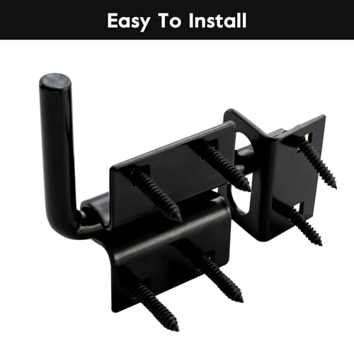 HOME MASTER HARDWARE Heavy Duty Slide Bolt Gate Latch, Sliding Bolt Door Latch Gate Lock Hardware with Padlock Hole, 2 in 1 Barrel Bolt Latch for Wooden Fence/Shed Door/Yard Door/Barn Door, Black