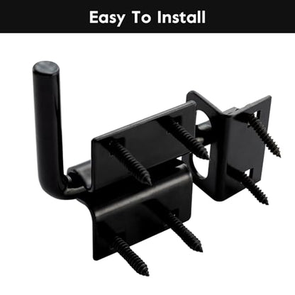 HOME MASTER HARDWARE Heavy Duty Slide Bolt Gate Latch, Sliding Bolt Door Latch Gate Lock Hardware with Padlock Hole, 2 in 1 Barrel Bolt Latch for Wooden Fence/Shed Door/Yard Door/Barn Door, Black