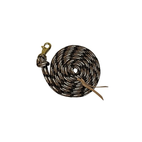 Kensington Ballistic Nylon Clinician Training Lead - 15" ft Training Lead - Tear-Resistant, with Metal Hardware to Keep Lead Fastened - Heavy Duty Braided Lead with Quick Swivel Snap - color: Desert Sand Lead W/Gold Snap, size: 25'