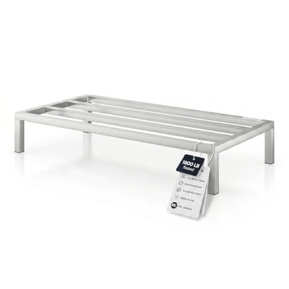 48" x 24" x 8" Aluminum Dunnage Rack – Heavy Duty Floor Storage Stand, NSF for Commercial Use - size: 48"W x 24"D x 8"H