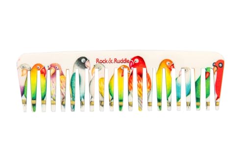 Rock & Ruddle Wide Tooth Comb | Perfect for Detangling Wet Hair and Applying Hair Color - Lovebirds - color: Lovebirds