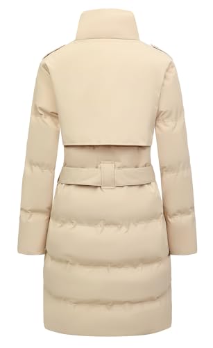 MOERDENG Women's Waterproof Long Winter Coat Warm Puffer Jacket Thickened Down Parka Maxi Coat
