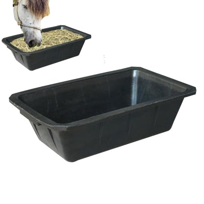 Horse Feed Bucket – Large 10L Rubber Pan Construction, Reliable Water Bowl Craft, Versatile Livestock Feeding Vessel, Strong Farm Supply Container | Poultry Cattle Deer Goat Support Tool Outdoor
