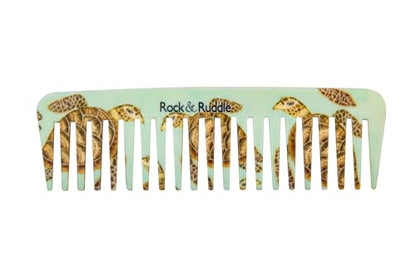 Rock & Ruddle Wide Tooth Comb | Perfect for Detangling Wet Hair and Applying Hair Color - Turtles - color: Turtles