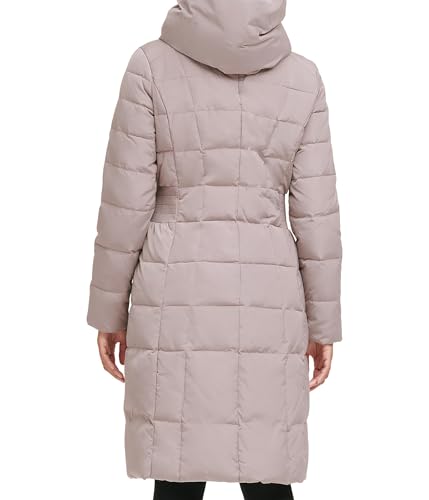 Cole Haan Women's Long Quilted Puffer Coat Down Jacket - color: Cashew Grey, size: Medium