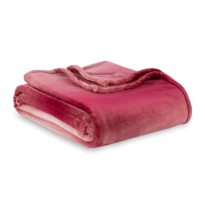 Berkshire Blanket-Classic Heavyweight Warm Soft Printed VelvetLoft® Plush Blanket, King Size Soft Fuzzy Blanket for Couch Sofa Bed, Ombre Burgundy, 90in x 108in - color: Ombre Burgundy, size: King/Cal King