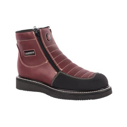 King Welt Ultra Flex 6" 338 Zipper Double Density Lightweight Men Work Boots - color: Wine, size: 6.5