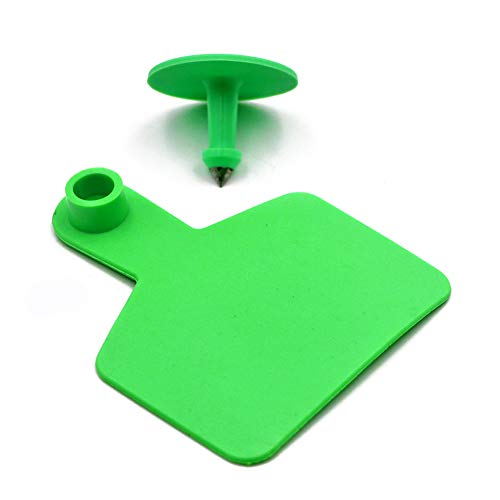 Blank Ear Tags for Cattle Ear Tags, Hogs, Sheep, Livestock - 100 Pieces (Green) - color: Green