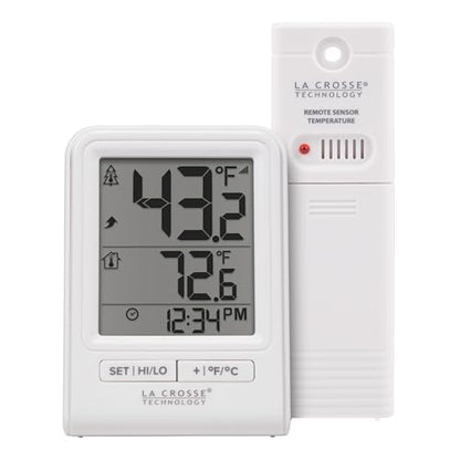 La Crosse Technology 308-1409WNH-CBP Battery Operated Wireless Digital Thermometer - White - color: White