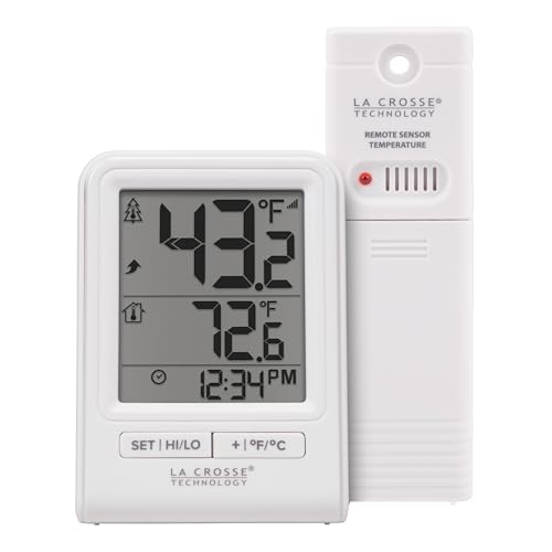 La Crosse Technology 308-1409WNH-CBP Battery Operated Wireless Digital Thermometer - White - color: White