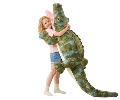 IKASA Giant Crocodile Stuffed Animal Plush Toys,Soft Toy 63" Alligator Large Cute Huge Jumbo Big Size Kawaii Fluffy Fat Plushie,Gifts for Kids - style: Crocodile